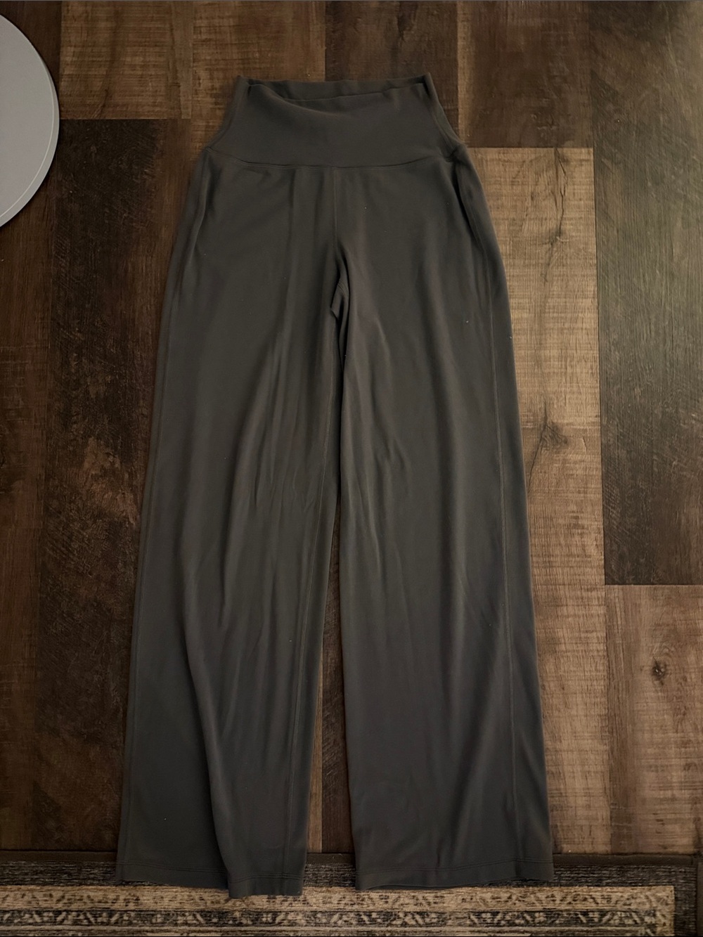Aritzia High-Waist Wide-Leg Ponte Pants — greyish